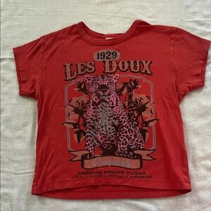 Urban Outfitters Red Graphic Leopard Tee